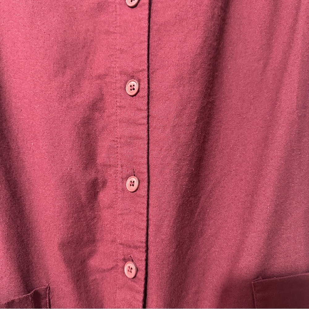The Nines by HATCH 3/4 Sleeve Button-Front‎ Maternity Jumpsuit Wine Red Sz Small - Picture 6 of 12